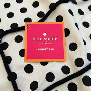 NWT - kate spade “Don’t Air Dirty Laundry” Black & White Polka Dot Laundry Bag